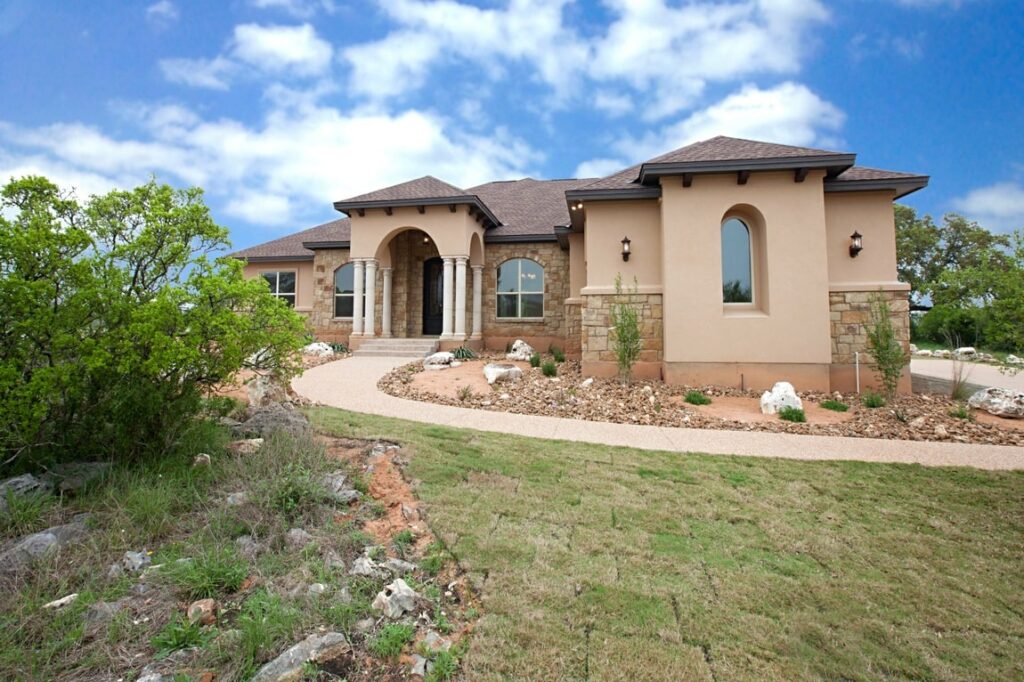 A house with brown and brick walls