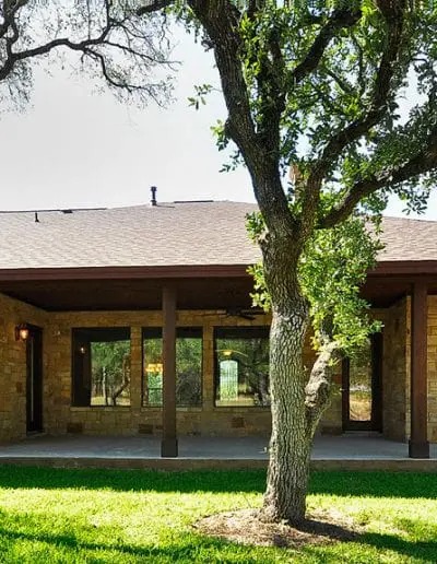 A huge tree beside a house