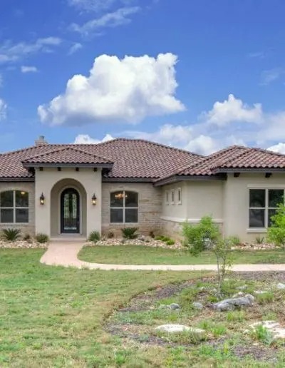 A house with a green lawn